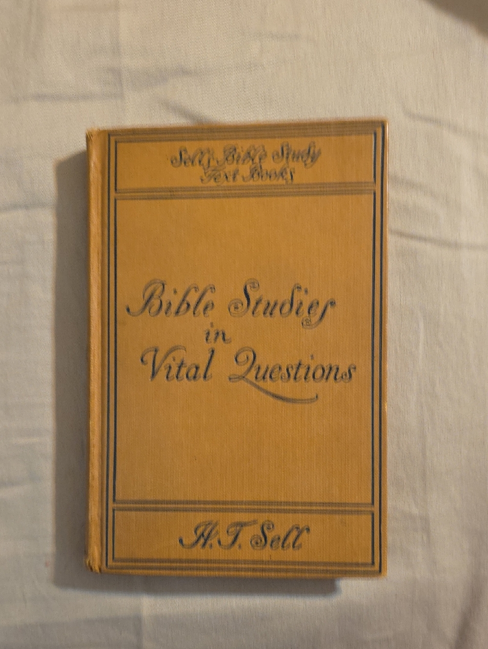 Vintage 'Bible Studies in Vital Questions' Hardcover - Tan